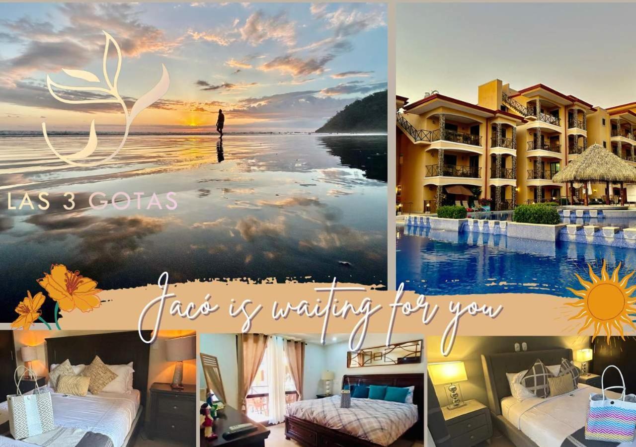 Apartamento De Lujo Las 3 Gotas Jaco, Frente Al Mar Con Vista A La Playa מראה חיצוני תמונה