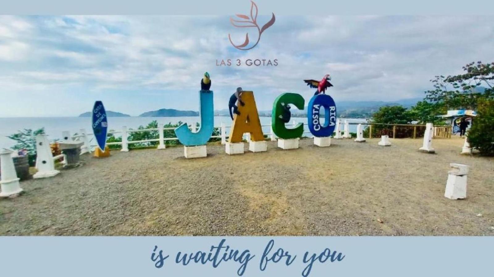 Apartamento De Lujo Las 3 Gotas Jaco, Frente Al Mar Con Vista A La Playa מראה חיצוני תמונה